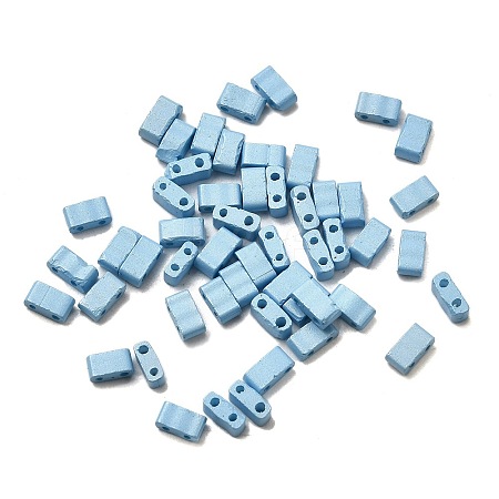 2-Hole Baking Paint Glass Seed Beads SEED-S023-17B-46-1