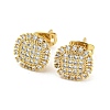 Brass Micro Pave Cubic Zirconia Ear Studs EJEW-P261-32G-1