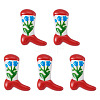 5Pcs Boot Baking Paint Glass Enamel  Beads LAMP-TADJ0001-08G-1