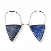 Natural Sodalite Triangle Dangle Hoop Earrings G-S359-363B-2
