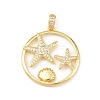Ocean Brass Micro Pave Cubic Zirconia Pendants LS-KK-K411-04C-G-1