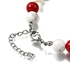 Handmade Lampwork with Glass and Natural Gemstone Christmas Theme Beaded Bracelets for Women BJEW-TA00657-4