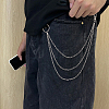 3Pcs 3 Styles Alloy & Iron Ring Chain Belts for Pants AJEW-SC0031-15-6
