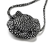 Leopard Print Pattern Fabric Rose Tie Choker Necklaces for Women NJEW-Z022-01I-3