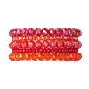 5Pcs 5 Styles Faceted Round Glass Beaded Stretch Bracelet Sets BJEW-JB10423-02-1