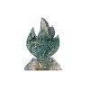 Natural Moss Agate Carved Flame Shape Figurines PW-WG95540-01-5