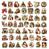 50Pcs Retro Christmas PVC Adhesive Waterproof Stickers Self-Adhesive Stickers DIY-K078-11-2