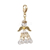 Glass Seed Beaded Angel Pendant Decoration HJEW-MZ00159-02-2