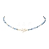 5Pcs 5 Colors Summer Beach Natural Amethyst & Green Aventurine & Dyed Agate Round Beaded Necklaces NJEW-JN05262-3