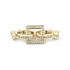 Brass Micro Pave Clear Cubic Zirconia Fold Over Clasps LS-KK-U059-18G-1