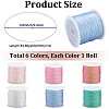 6 Rolls 6 Colors Polyester Braided Cord WCOR-CY0001-02B-2