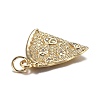 Brass Micro Clear Cubic Zirconia Pendants ZIRC-F120-069G-2