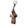 Walnut Heart Cross Pendant Keychain PW-WG3A405-01-1