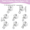 8Pcs 304 Stainless Steel Open Cuff Finger Ring RJEW-UN00036-3