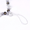 Polymer Clay Ghost Beaded Mobile Straps for Halloween HJEW-JM00430-4
