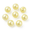 Spray Painted ABS Plastic Imitation Pearl Beads OACR-T015-05B-20-3