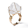 Adjustable Natural Quartz Crystal Finger Rings RJEW-T019-02J-KC-4