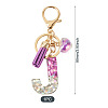 Alloy Resin Heart Keychains KEYC-TADJ0002-01G-J-3