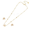 304 Stainless Steel Micro Pave Cubic Zirconia Pendant Necklaces & Stud Earrings Sets FS-WG87FF9-03-1