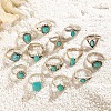 14Pcs 14 Styles Synthetic Turquoise Finger Rings PW-WG86BD8-01-3