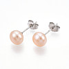 Pearl Ball Stud Earrings EJEW-Q701-01B-01-3