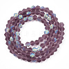 Imitate Austrian Crystal Bicone Frosted Glass Beads Strands GLAA-F029-TM2mm-A04-2