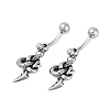 Snake 316 Surgical Stainless Steel Dangle Belly Button Rings EJEW-G416-11AS-4