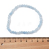 4mm Round Natural Dyed Aquamarine Beads Bracelet for Men X-KG3069-23-3