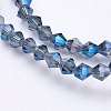 Electroplate Glass Beads Strands EGLA-J026-3mm-F09-3