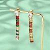 304 Stainless Steel Colorful Cubic Zirconia Tassel Stud Earrings EJEW-Z094-01D-G01-3