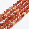 Natural Red Agate Bead Strands X-G-G880-05-6mm-2