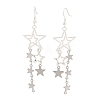 304 Stainless Steel Star Dangle Earrings EJEW-TA00624-1