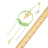 Teardrop Flower Glass & Acrylic Beads Suncatcher with 201 Stainless Steel Fairy Pendants HJEW-JM04988-01-3