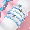 5Pcs 5 Style Polymer Clay Heishi Surfer Stretch Bracelets Set BJEW-TA00370-3