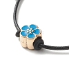 Flower Acrylic Enamel Beads Adjustable Cord Bracelet for Teen Girl Women BJEW-JB07047-6