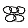 Natural Black Tourmaline Beaded Stretch Bracelets BJEW-K233-01A-03-1