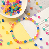 800Pcs 8 Colors Frosted Acrylic Beads MACR-CJ0001-27-6