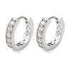 Brass Micro Pave Clear Cubic Zirconia Hoop Earrings EJEW-S234-05P-1