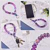 Resin Rondelle Bead with Polyester & Spandex Cord Phone Hand Strap Chains HJEW-TADJ0013-5