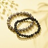 2Pcs 2 Style Natural Dalmatian Jasper & Lava Rock Stretch Bracelets Set BJEW-JB08193-02-2