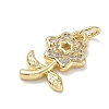 Brass with Rhinestone Pendants KK-CBAD872-01G-06-2