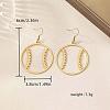 Brass & Iron Baseball Dangle Earrings for Women WG2115E-01-4