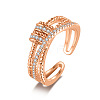 Brass Micro Pave Clear Cubic Zirconia Rotating Cuff Rings FS-WG95F24-03-1