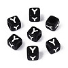 Initial Acrylic Horizontal Hole Beads OACR-ZX006-35Y-1