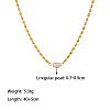 304 Stainless Steel & Natural Freshwater Pearl Potato Link Chain Necklaces for Women FS-WG4D4E4-01-3