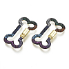 Brass Micro Pave Cubic Zirconia Screw Carabiner Lock Charms ZIRC-N039-011B-NF-1