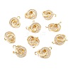 Brass Micro Pave Clear Cubic Zirconia Links Connectors ZIRC-G170-07G-4