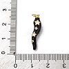 Brass Micro Pave Cubic Zirconia & Enamel Pendants KK-Q098-35G-C-3