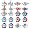20Pcs Eye Enamel Charm Connector Flat Round Evil Eye Charm Assorted Evil Eye Connector for Jewelry Necklace Bracelet Earring Making Crafts JX222A-1