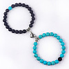 8mm Round Gemstone Beaded Bracelets GW1504-6-1